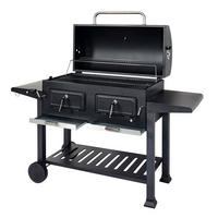 HOLZKOHLEGRILL Schwarz - Schwarz, Metall (153/133/60cm) - MCW