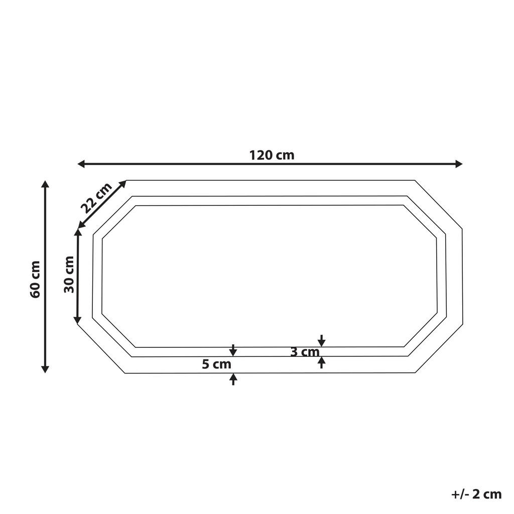 Thumbnail - Beliani Badspiegel, Silber, Glas, Achteckig, 120x60x4 cm, Badezimmer, Badezimmerspiegel, Badspiegel