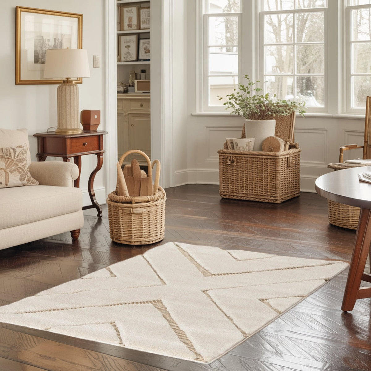 TEPPICH Design Relief-Effekt beige - Beige, Textil (200/290cm) - AFK Living