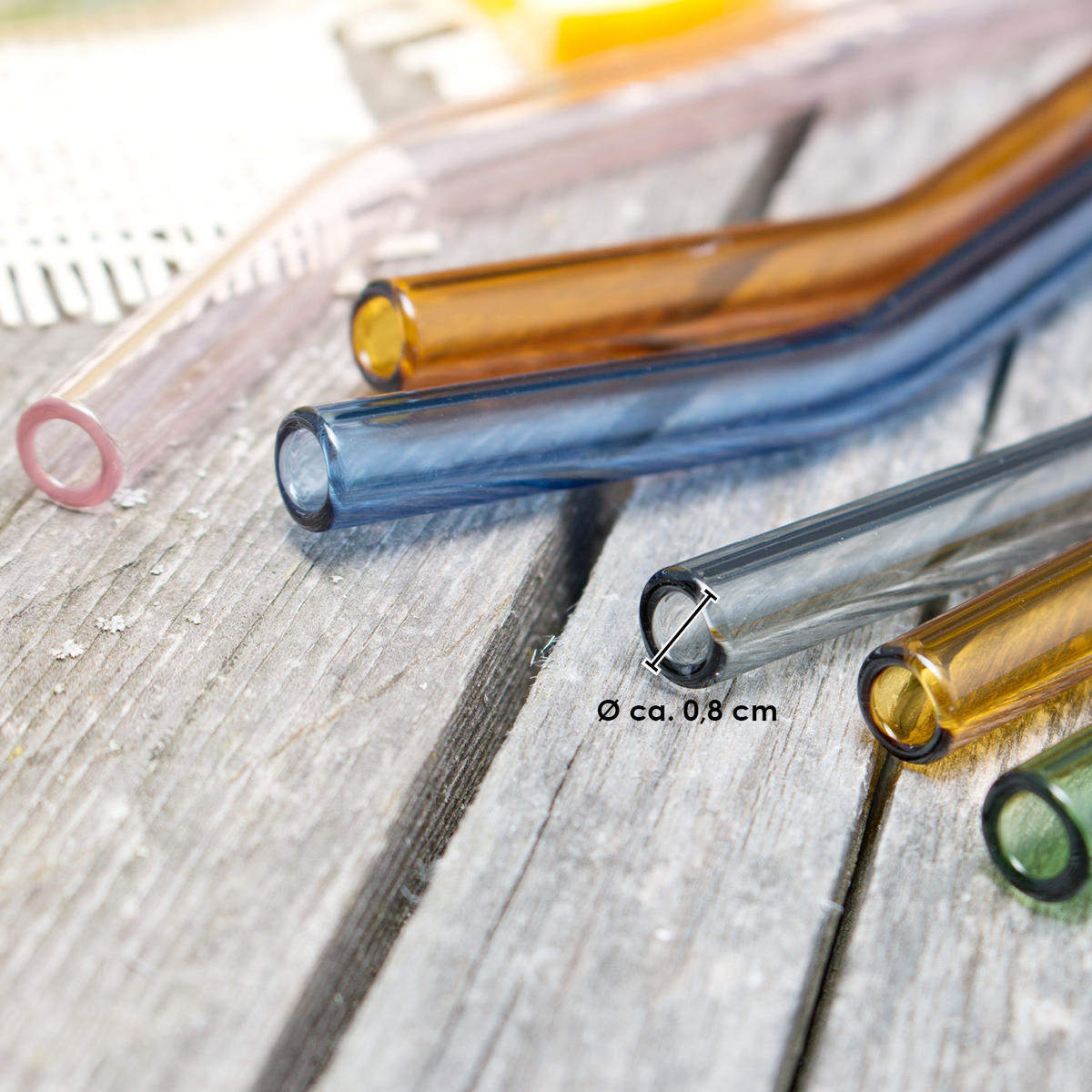 GLAS-TRINKHALME 6er-Set, Borosilikatglas - Multicolor, Glas (0.8/15cm) - bremermann