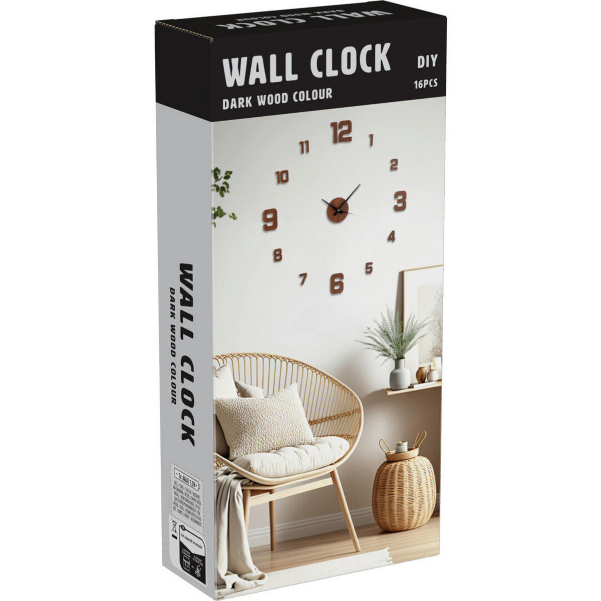 3D-WANDUHR zum Aufkleben Teti 31/4/10 cm - Braun, Kunststoff (4/10/31cm) - Home Styling Collection