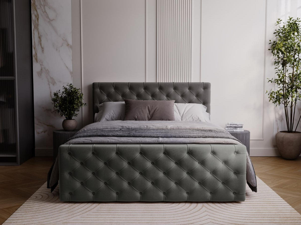 BOXBETT Montego 180x200 Anthracite - Anthrazit, Holz/Textil (180/200cm) - Graingold