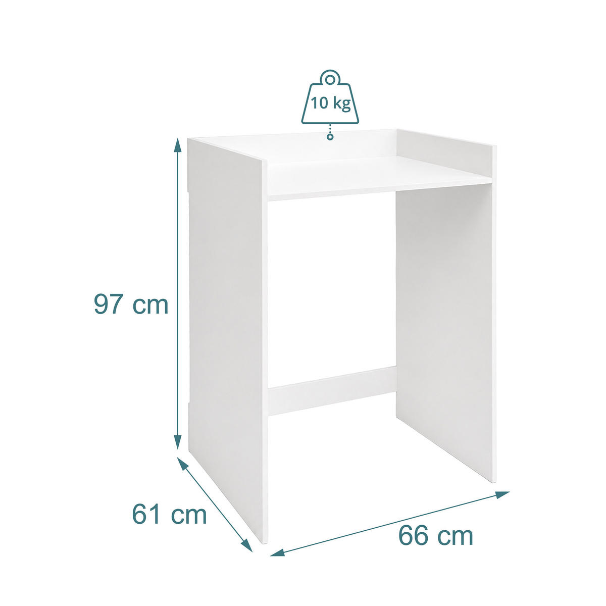 SKÅP ÖVER TVÄTTMASKIN Vit 97x66x61 cm - Vit, Träbaserade material (66/97/61cm) - Relaxdays