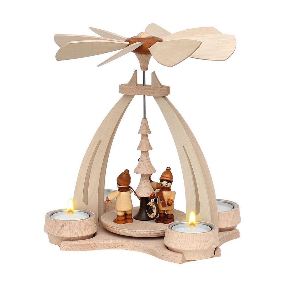 TISCH-PYRAMIDE Laternenkinder 14/18/24 cm - Multicolor, Holz (0.1/24/0.1cm) - Dekoteam24