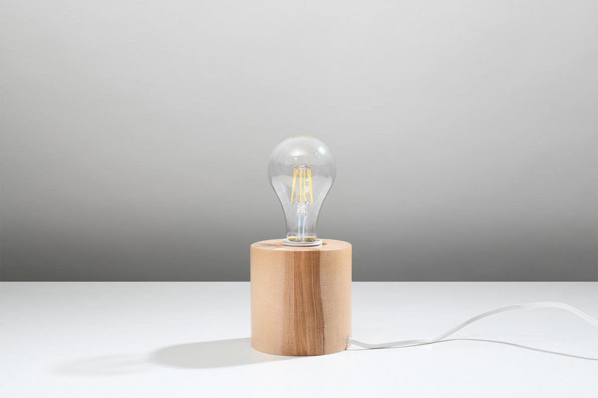 TISCHLEUCHTE SALGADO Holz Braun - Braun, Holz (10/10/10cm) - Sollux Lighting