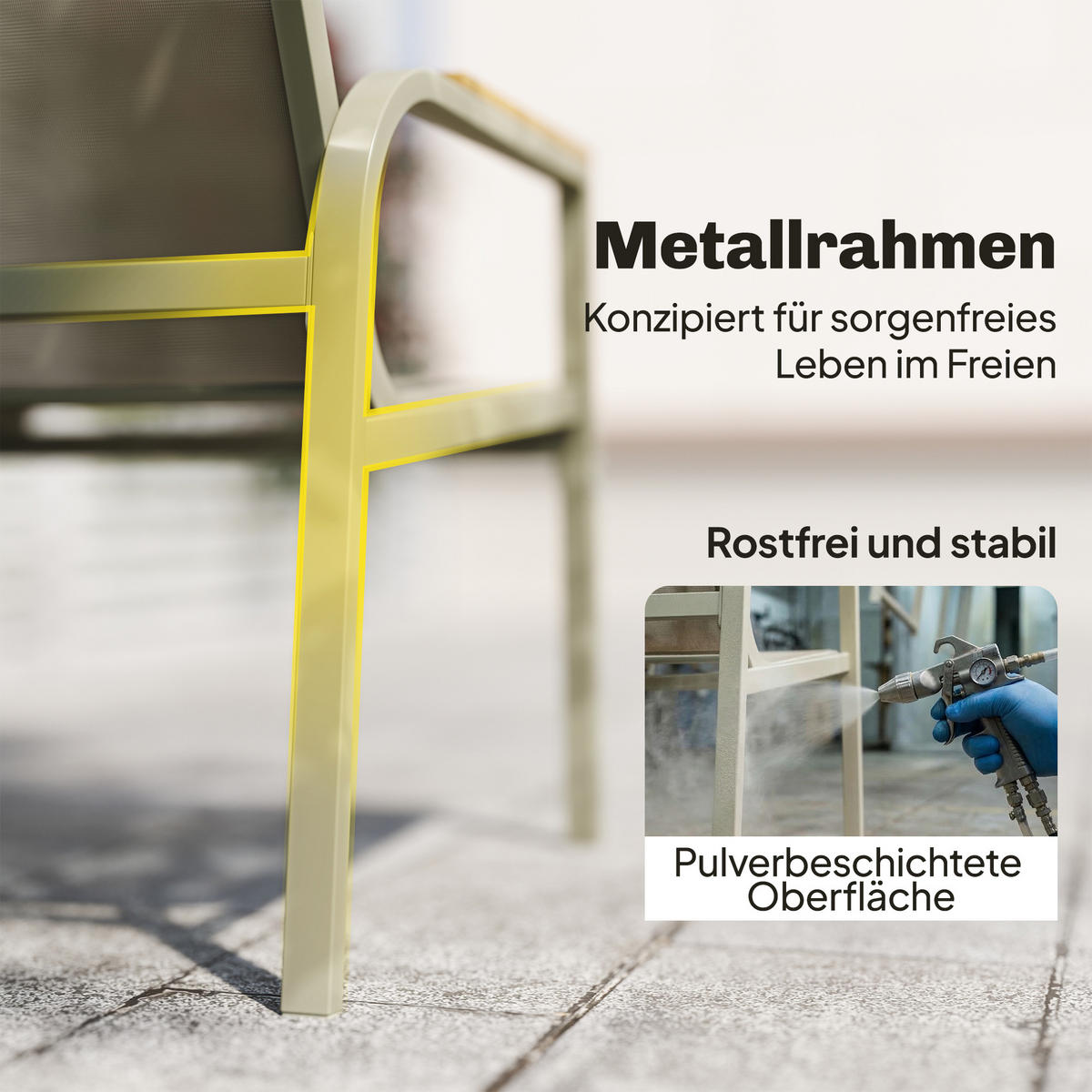 GARTENSET 4-teilig Grün 112.5/68.0/74.0 cm - Grün, Metall