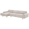 ECKSOFA mit Longchair links Kattryna Cordstoff beige - Beige, Kunststoff (133/283cm) - 58aufmkessel