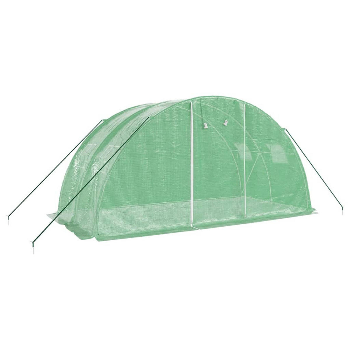 GEWÄCHSHAUS mit Stahlrahmen Grün 8 m² 4x2x2 m - Grün, Kunststoff (4/2/400cm)