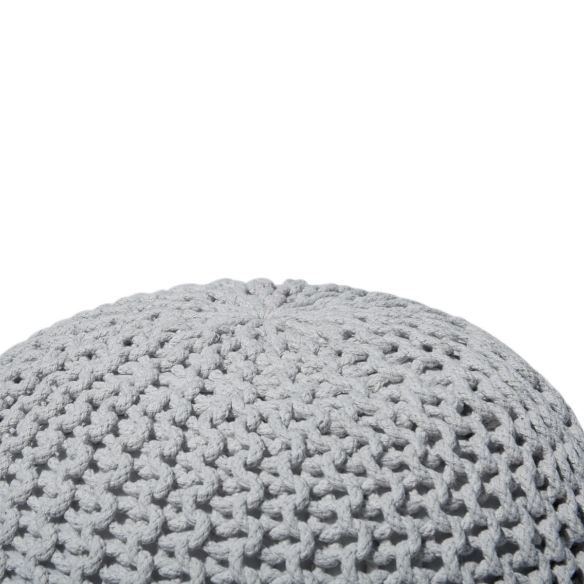 POUF Conrad 40/40/25 cm - Grau, Naturmaterialen/Textil (40/25/40cm) - Beliani
