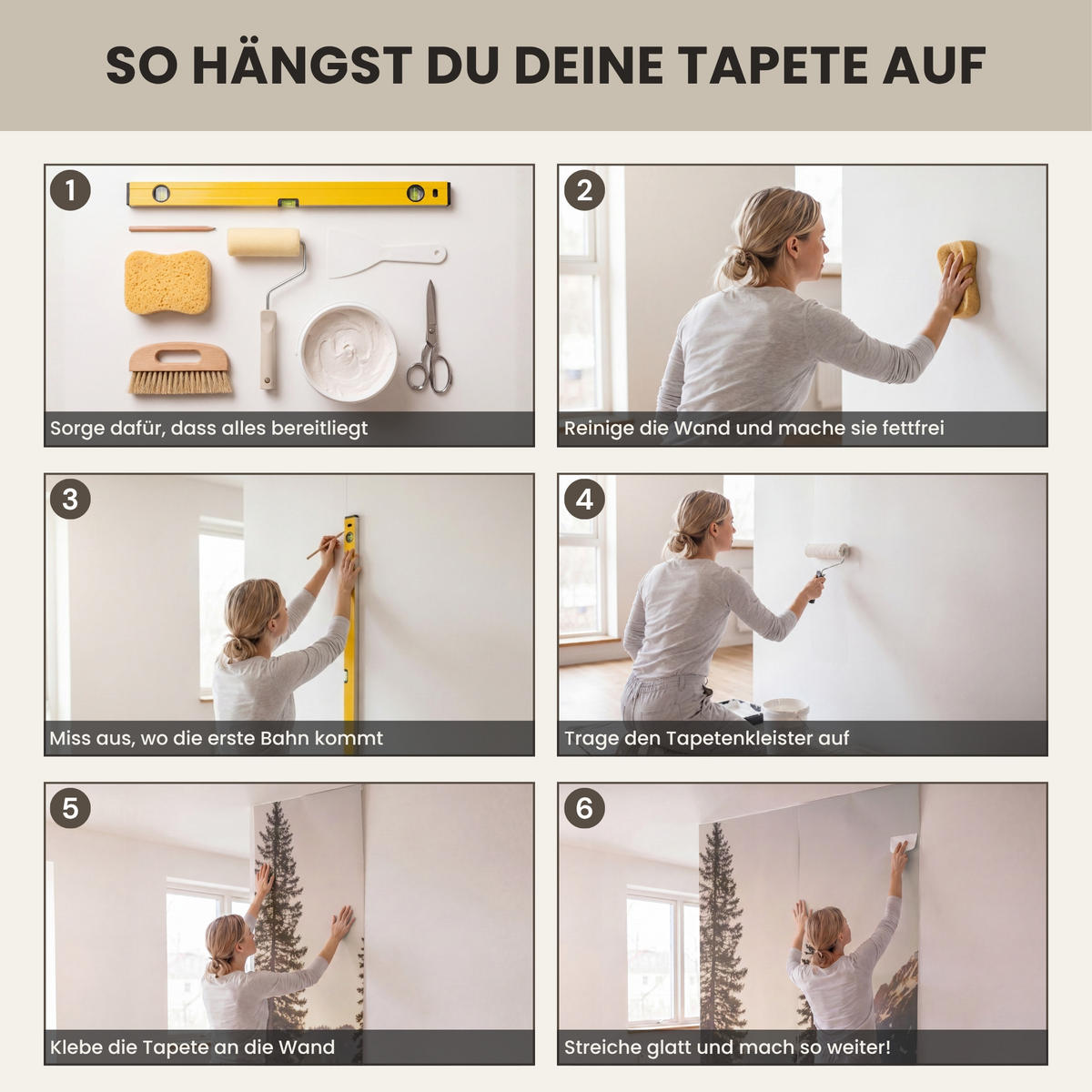 TAPETE - Berge - Wasser - Bäume - 500x280 cm - Multicolor, Papier (500/280cm) - OnlyWow