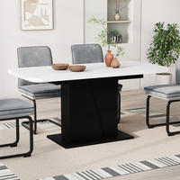 ROZKLÁDACÍ JÍDELNÍ STŮL Fenaro Bílá/černá - bílá/černá, kompozitní dřevo (80/120/77.3cm) - Vicco