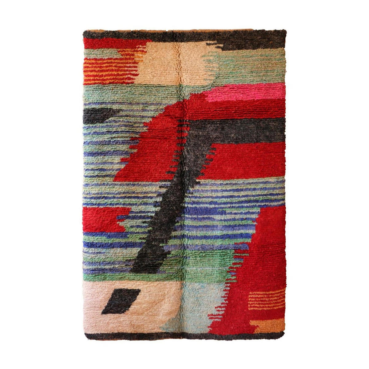 BERBERTEPPICH aus reiner Wolle 163x 262 cm - Multicolor, Naturmaterialien (163/262cm) - AFK Living