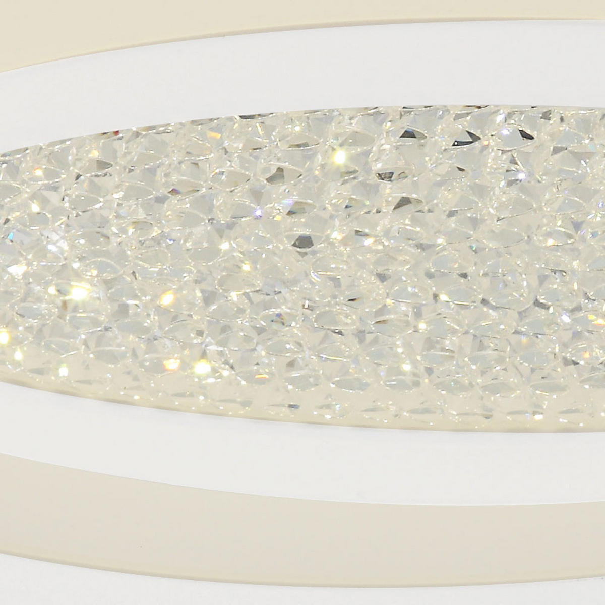 DECKENLEUCHTE VANILLA I Metall Weiß Kristalldekor - Weiß, Metall (40/40/11cm) - Globo Lighting