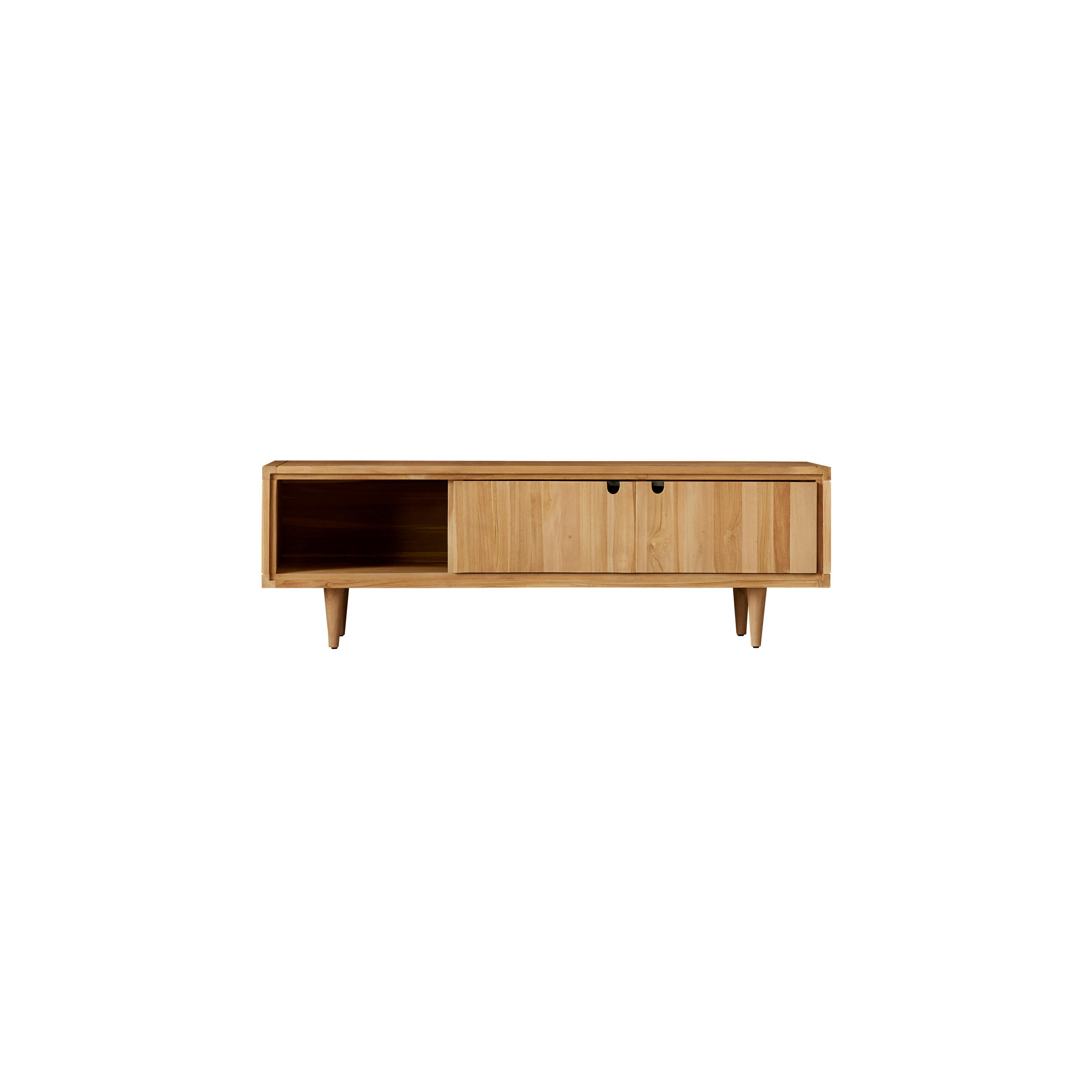 TV-SCHRANK Jonàk Natur aus Teak - Naturfarben, Holz (140/45/45cm) - Tikamoon