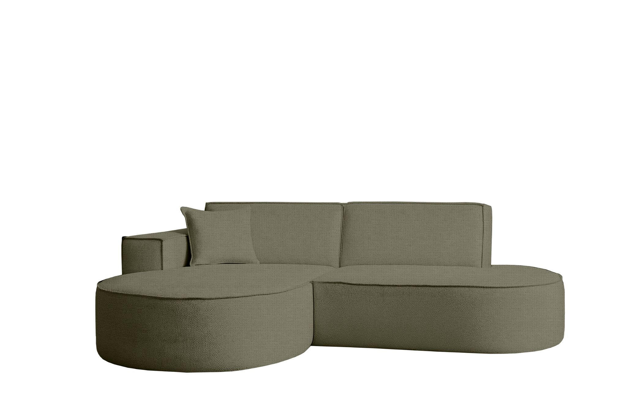 ECKSOFA Modena Studio Stoff Artico, Moss Links - Grün, Holz/Textil (165/236cm) - Kaiser Möbel