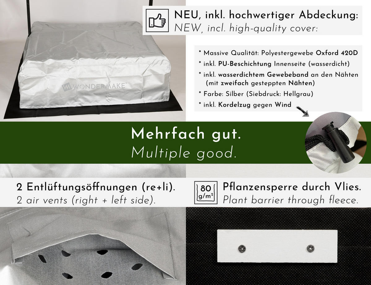 SANDKASTEN solarca1 - Weiß, Holz (113/113/113cm) - WONDERMAKE