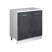 SKRINKA DO PODKROVIA Rion Čierny betón 80 x 81.6 cm bez sklonu s 2 dverami - čierna, kompozitné drevo (80/83.8/46cm) - Vicco