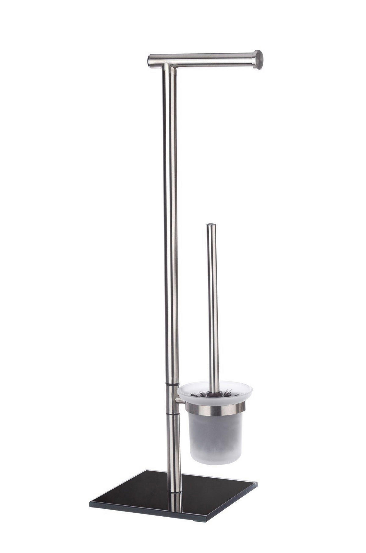 TOILETTENPAPIERSTÄNDER und Toilettenbürste Lima 20/24/70 cm - Silberfarben, Metall (24/70/20cm) - Wenko