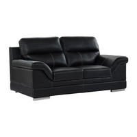 LEDERSOFA 2-Sitzer - Büffelleder - Schwarz - MONIKA - Schwarz, Leder (190/100/103cm) - Vente-Unique