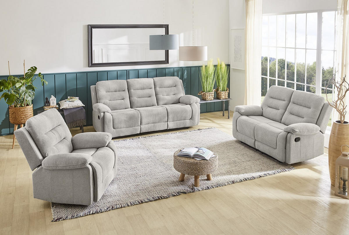 RELAX-FERNSEHSESSEL Federkern, Liegefunktion verstellbar durch halbautomatische Relaxfunktion B101/T98/H103 cm, Chenille Grau / 15501 - Schwarz/Grau, Textil (101/103/98cm) - luma-home