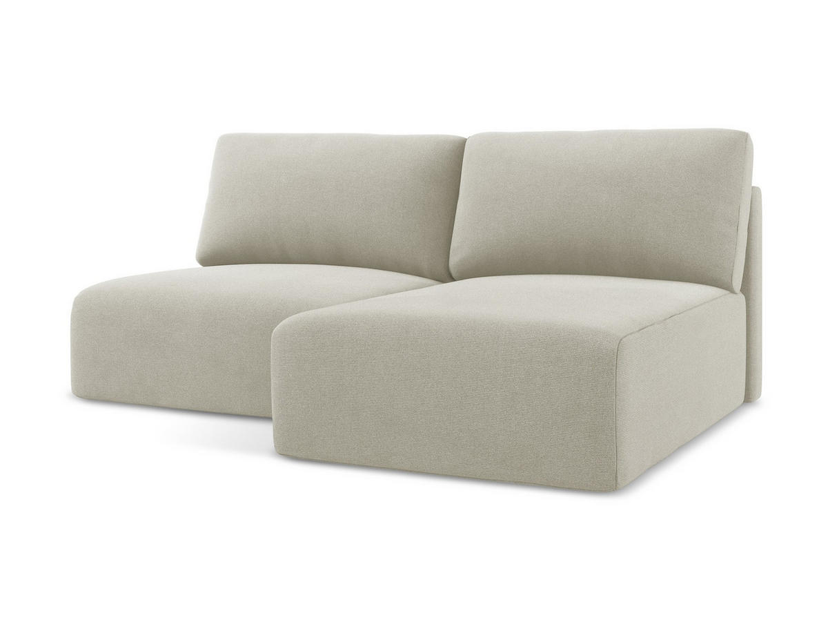 ECKSOFA mit Schlaffunktion rechts Strukturstoff Stoff Beige - Beige/Creme, Kunststoff/Textil (210/149cm) - Makamii