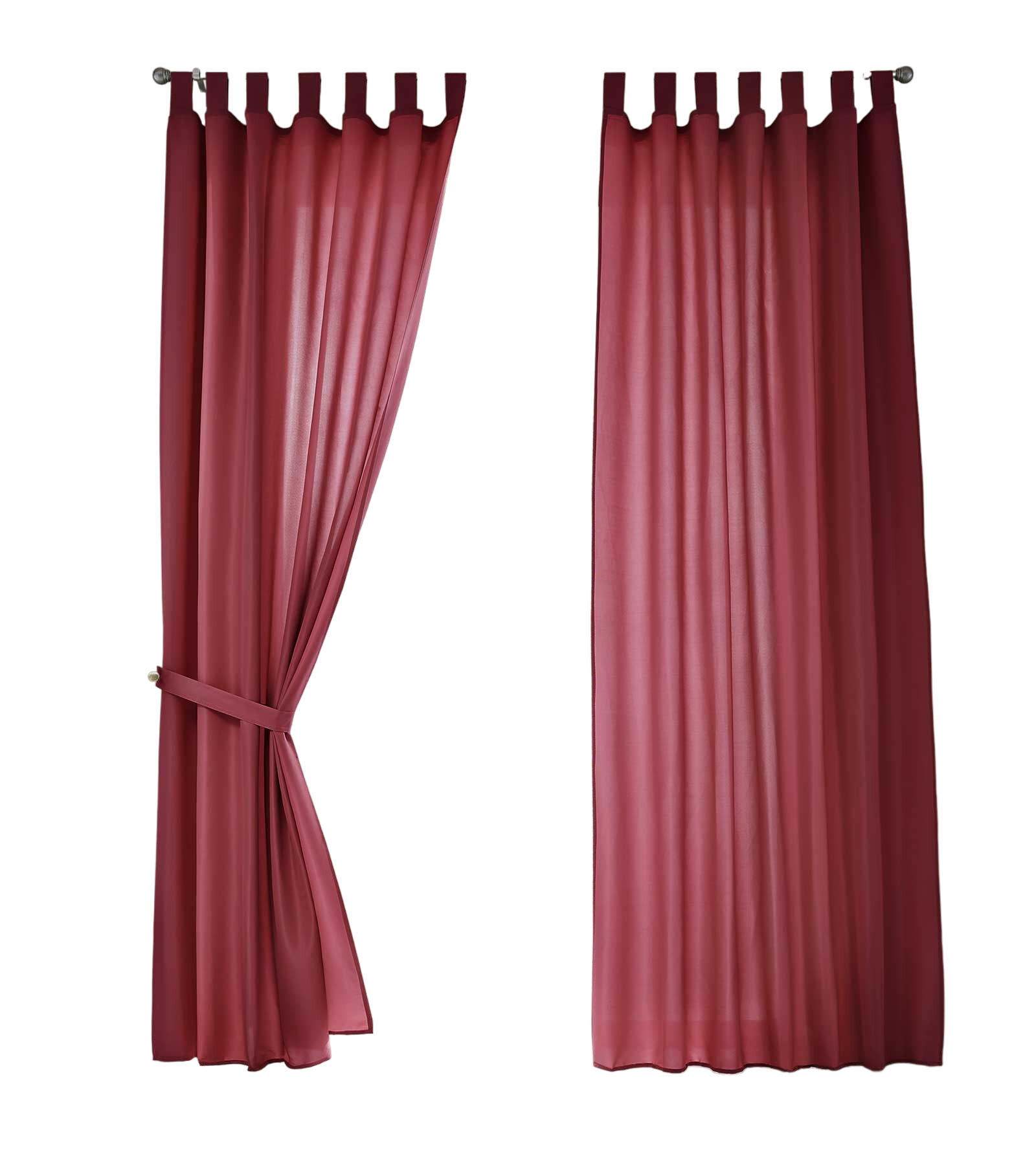 VORHANG 2ER SET POTSDAM HxB 245x140 cm Bordeuax - Bordeaux, Textil (140/245cm) - Gardinenbox