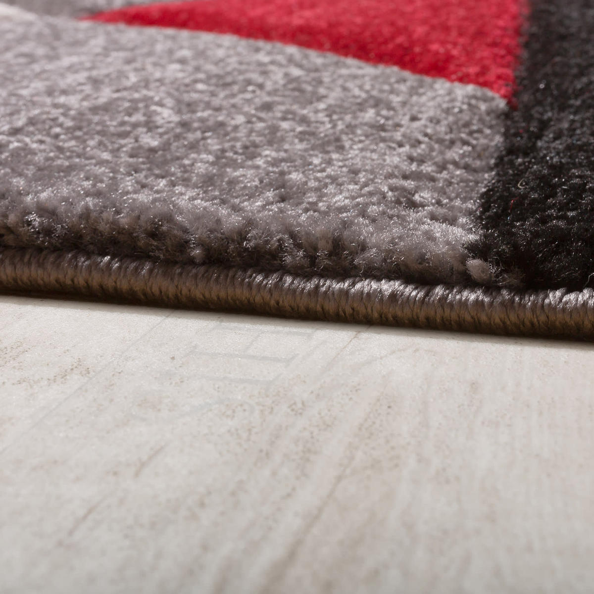 TEPPICH Kurzflor Abstrakt Wohnzimmer schmutzabweisend Rot Rechteckig 160x230 - Rot, Textil (160/230cm) - KADIMA DESIGN