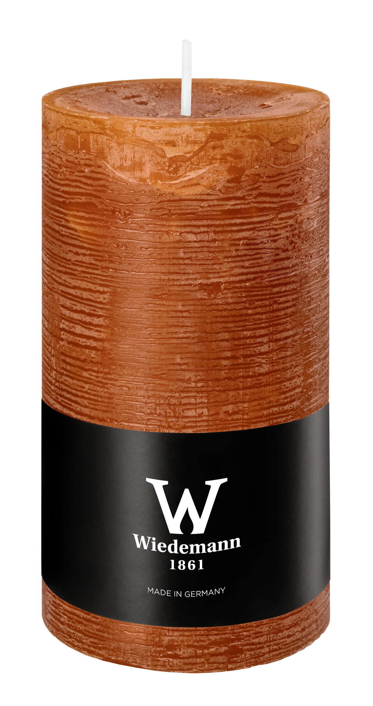 STUMPENKERZE Rustik Marble Style Dukat 130 x Ø 68 mm, 1 Stück - Terracotta, Paraffin (7/13cm) - Wiedemann Kerzen