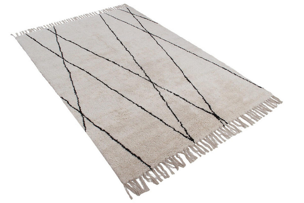 TEPPICH getuftet Berber Baumwolle REGA Weiß 140x200 cm - Weiß, Naturmaterialien (140/200cm) - Novatrend