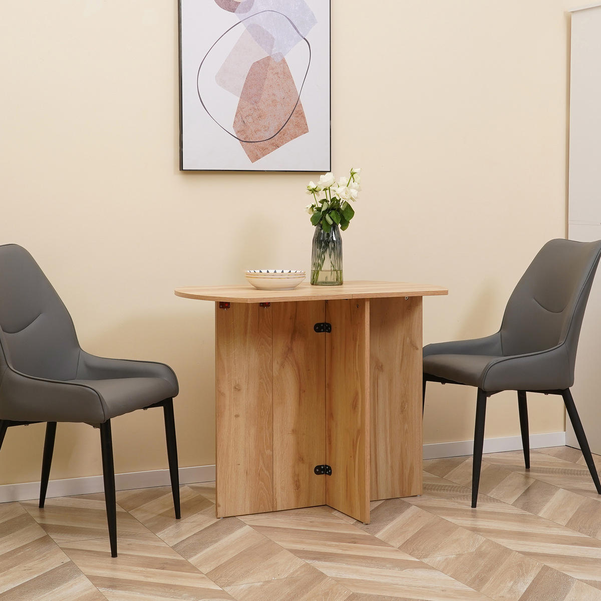 ESSTISCH Eiche 1 Stück - Beige, Kunststoff (90/60/74cm) - GiPP