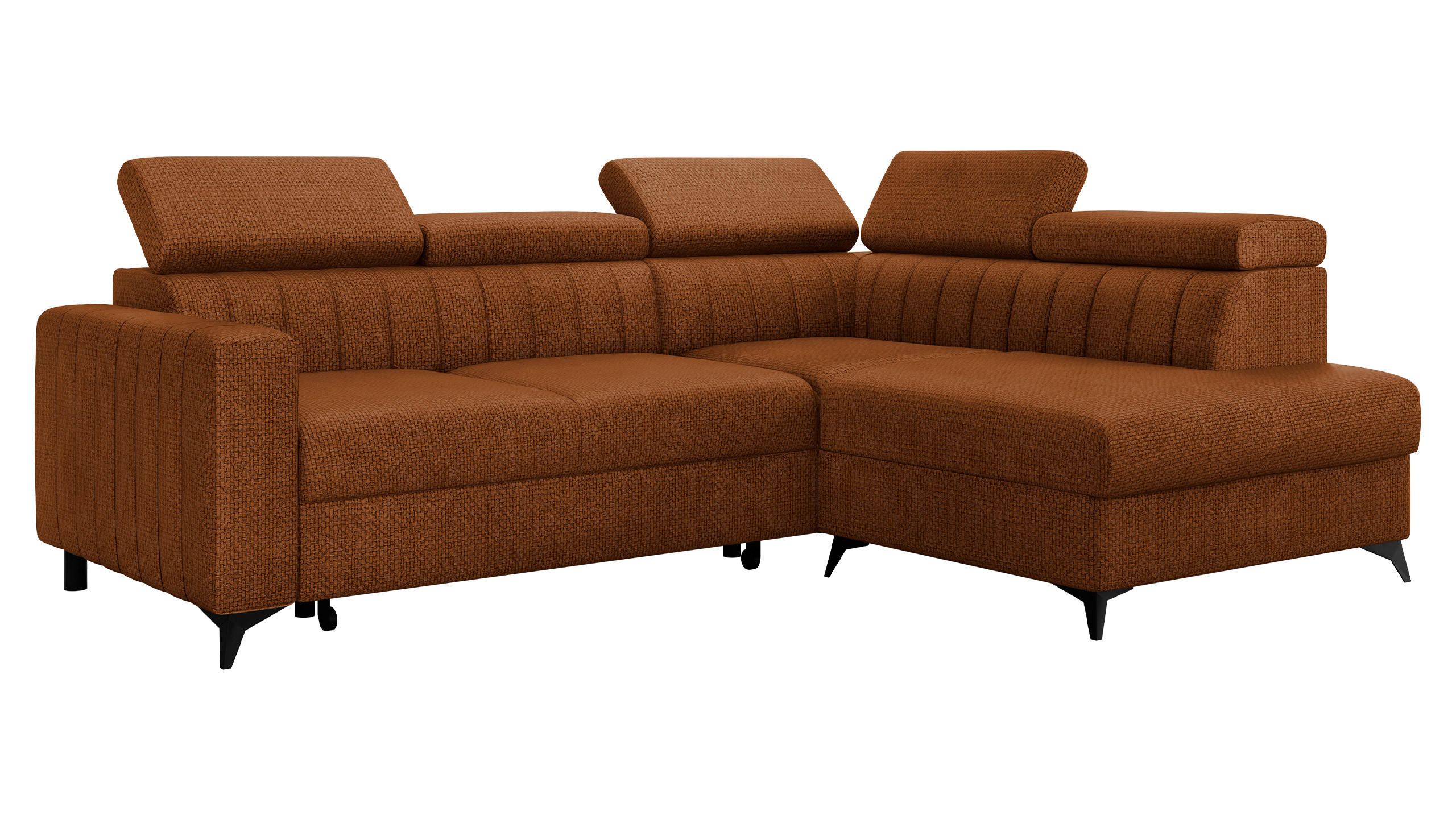 ECKSOFA Milano 2RRLXP, Seite: Rechts 2R+R+LXP - Bronzefarben, Holz/Textil (249/195cm) - MIRJAN24