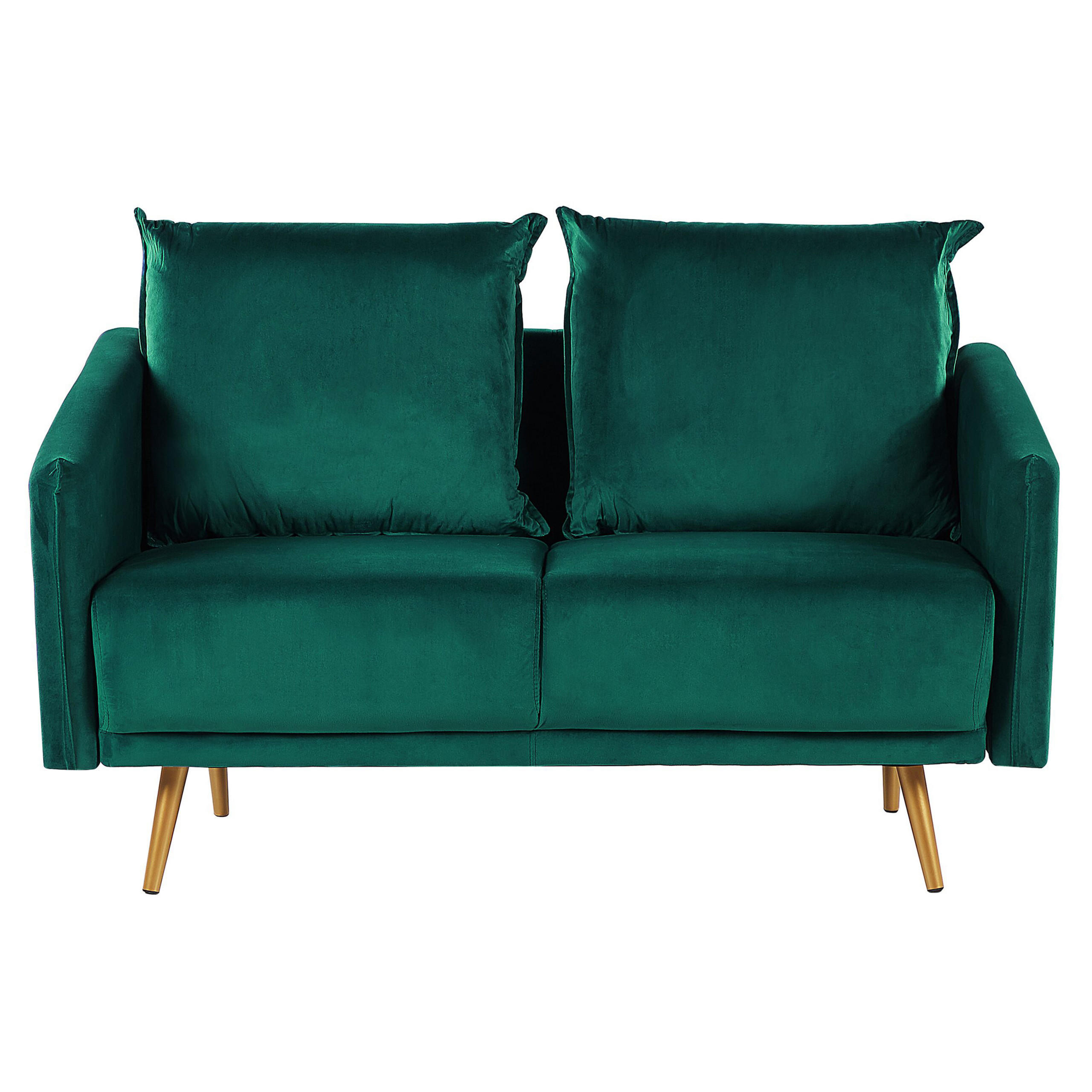 2-SITZER-SOFA Samtstoff Grün Maura - Hellgrün, Textil (130/83/78cm) - Beliani