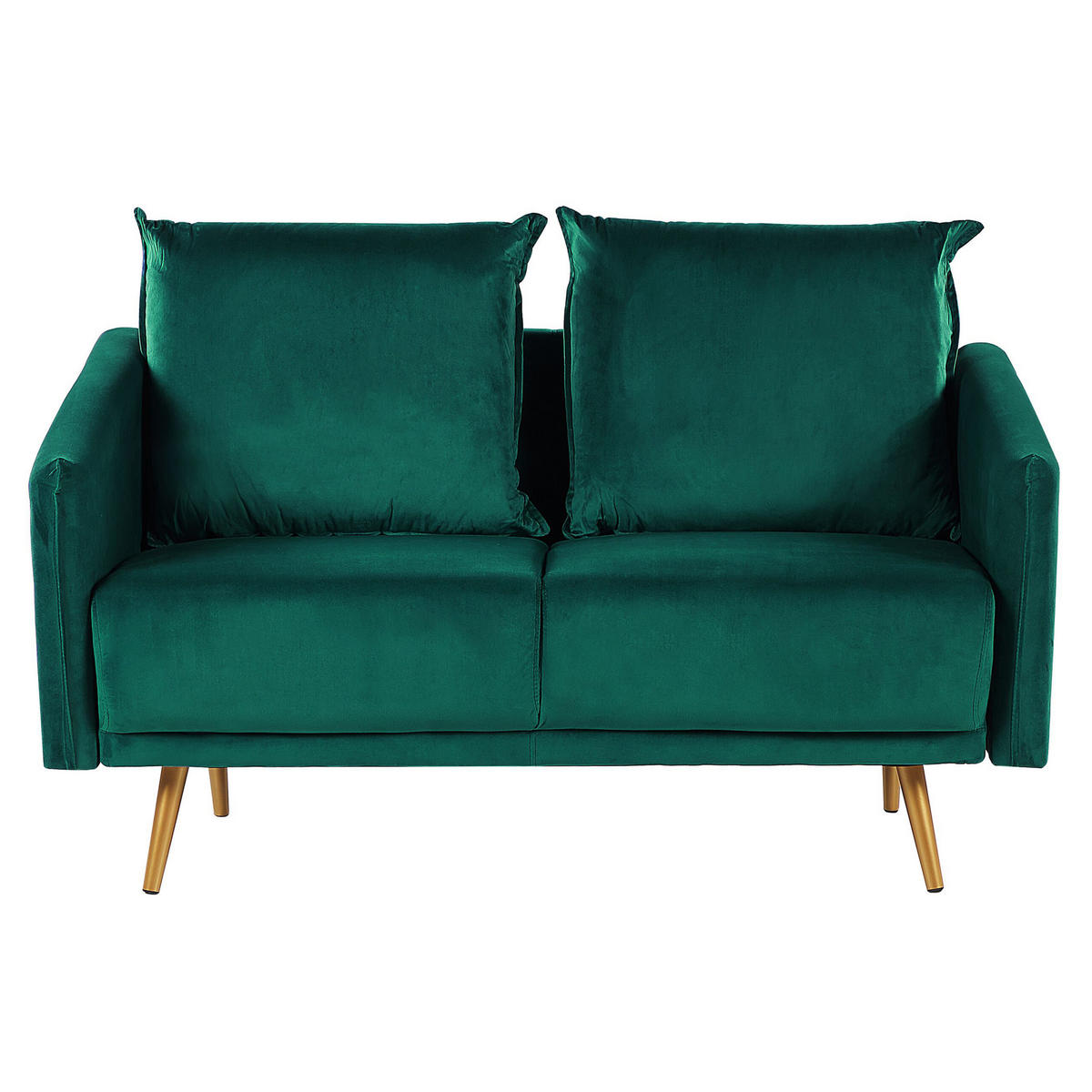 2-SITZER-SOFA Samtstoff Grün Maura - Hellgrün, Textil (130/83/78cm) - Beliani