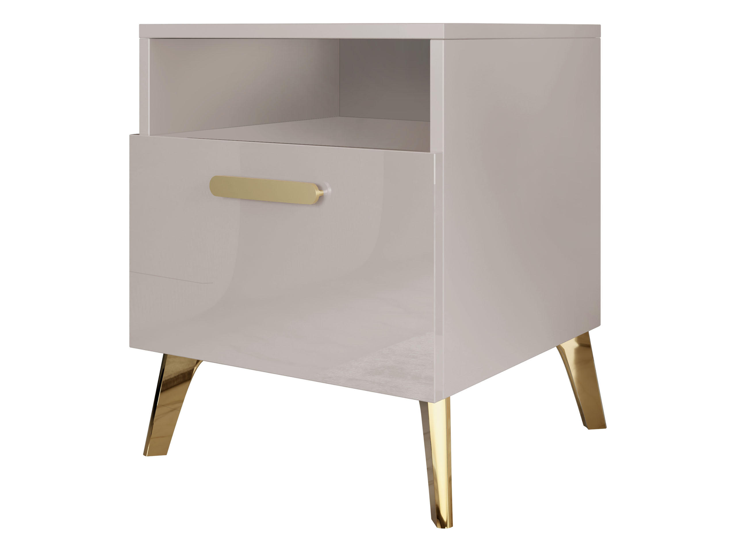 NACHTTISCH Picru 1SZ - Kaschmir/Goldfarben, Holzwerkstoff/Kunststoff (40/47/38cm) - MIRJAN24