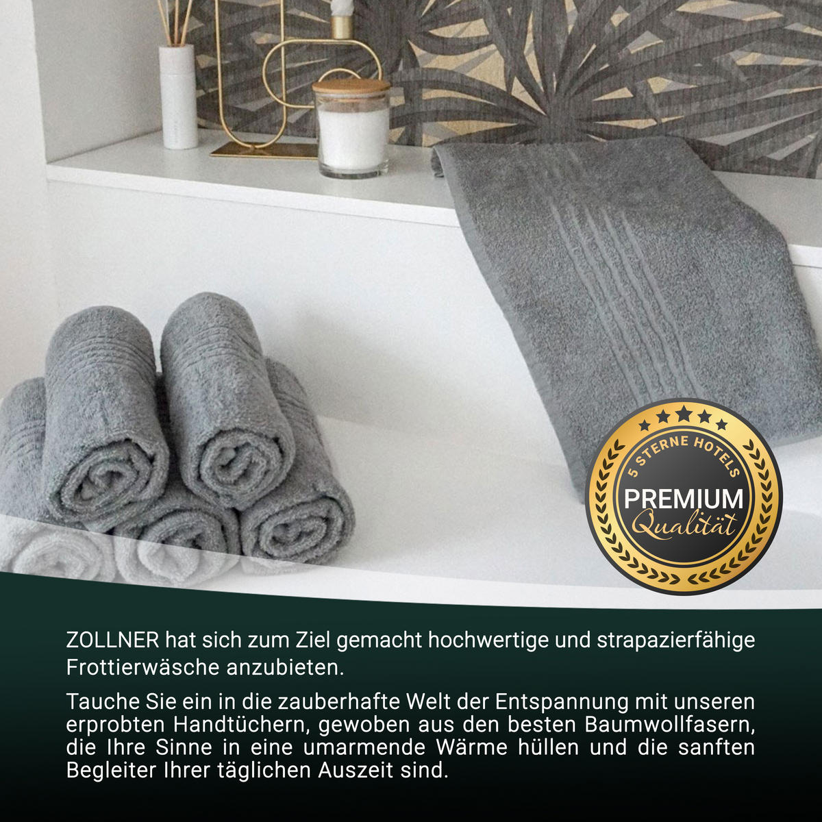 HANDTÜCHER, 6er-Set, 50x70 cm, 100% Baumwolle, Grau - Grau, Textil (50/70cm) - Zollner