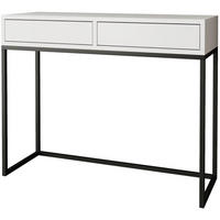 KONSOLENTISCH Lango 100/85/35 weiß mit schwarzen Matellbeinen - Schwarz/Weiß, Holzwerkstoff/Metall (35/100/85cm) - Beautysofa