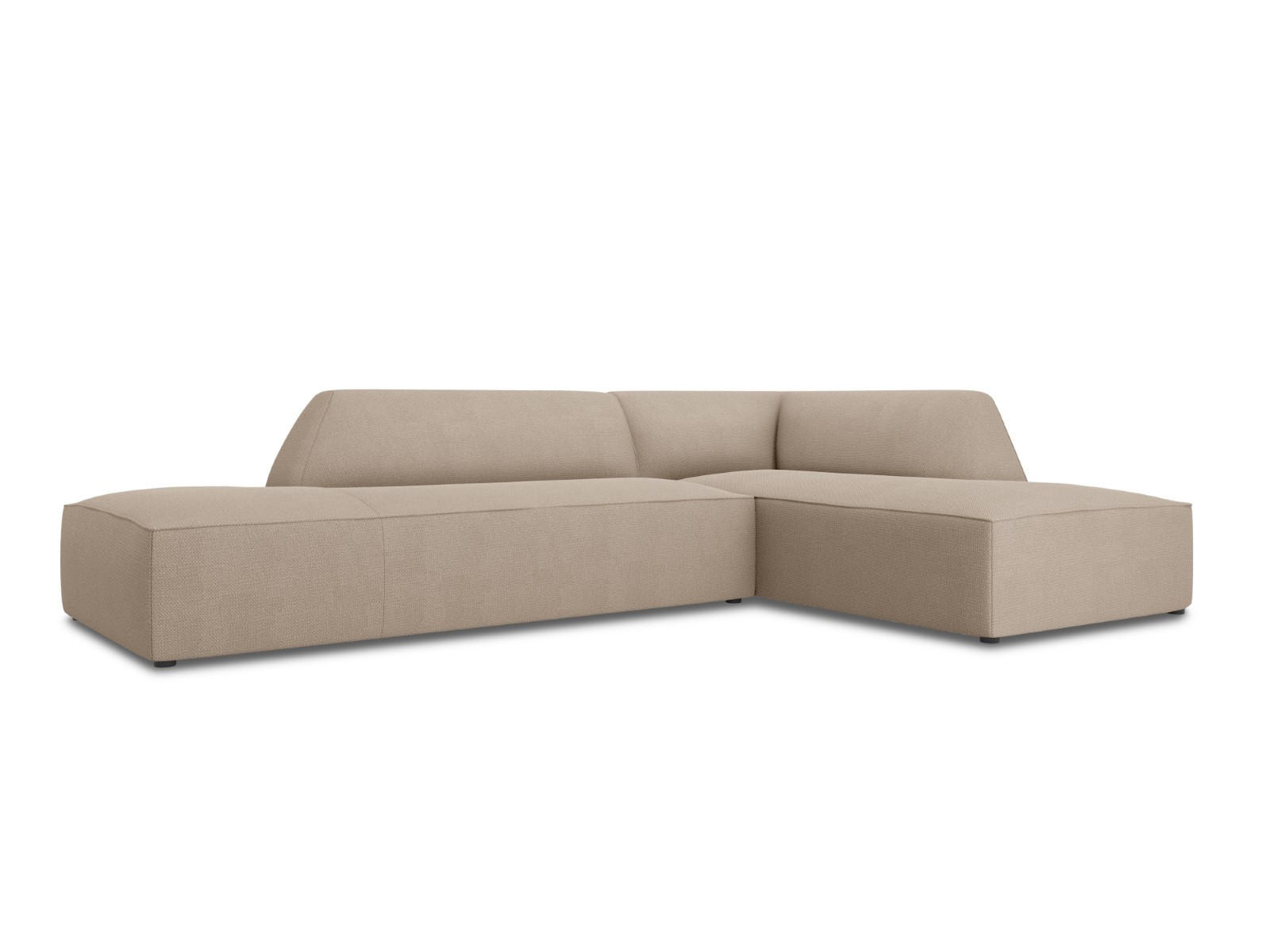 ECKSOFA rechts Ruby aus strukturiertem Stoff dunkelbeige 4 Sitzplätze - Taupe, Textil (180/273cm) - Micadoni