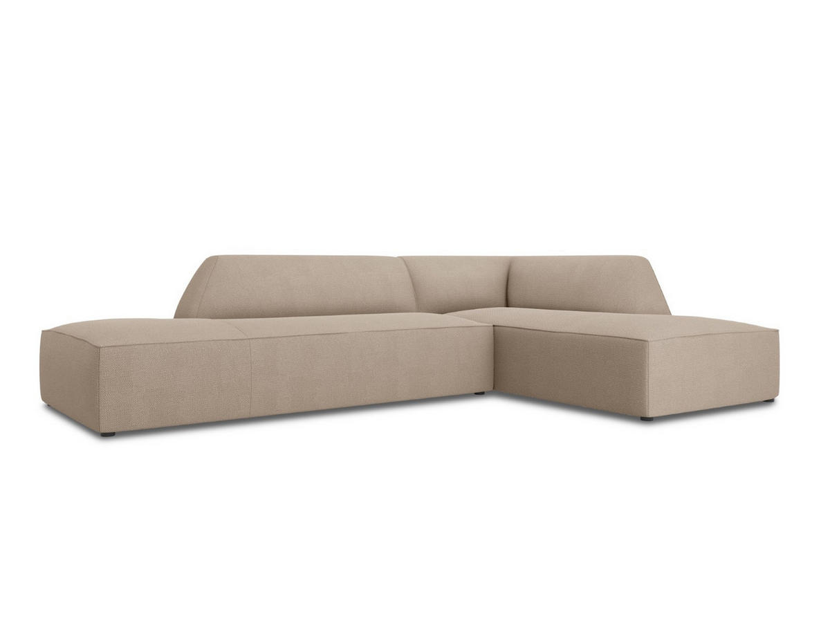 ECKSOFA rechts Ruby aus strukturiertem Stoff dunkelbeige 4 Sitzplätze - Taupe, Textil (180/273cm) - Micadoni