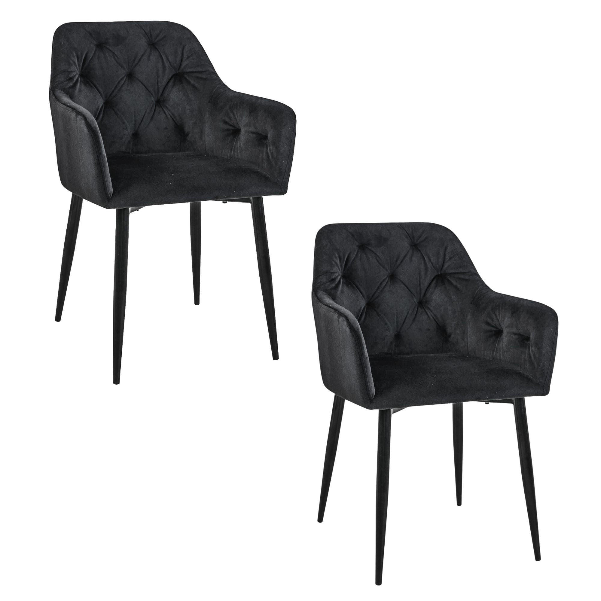 RAUMHIRSCH FURNITURE ČALOUNĚNÁ ŽIDLE, sada 2 ks, kovové nohy, černá 55/81/58,5