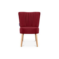 COCKTAILSESSEL DUCO auf hohen Beinen, Rot/Buche - Buchefarben/Rot, Holz/Textil (63/89/65cm) - KONSIMO®