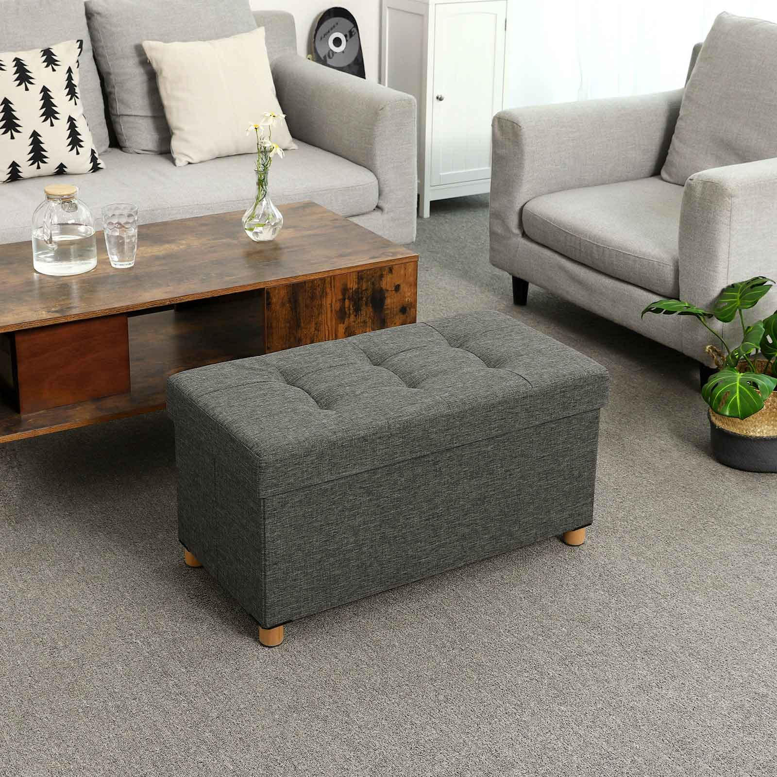SITZTRUHE SITZBANK - Grau, Holzwerkstoff (38/40/76cm) - Hansiro