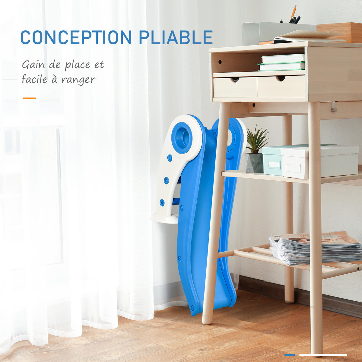 KINDERRUTSCHE DE-17951 klappbar für Kleinkinder, HDPE Blau - Blau, Kunststoff (50/56/120cm) - ComfortXL