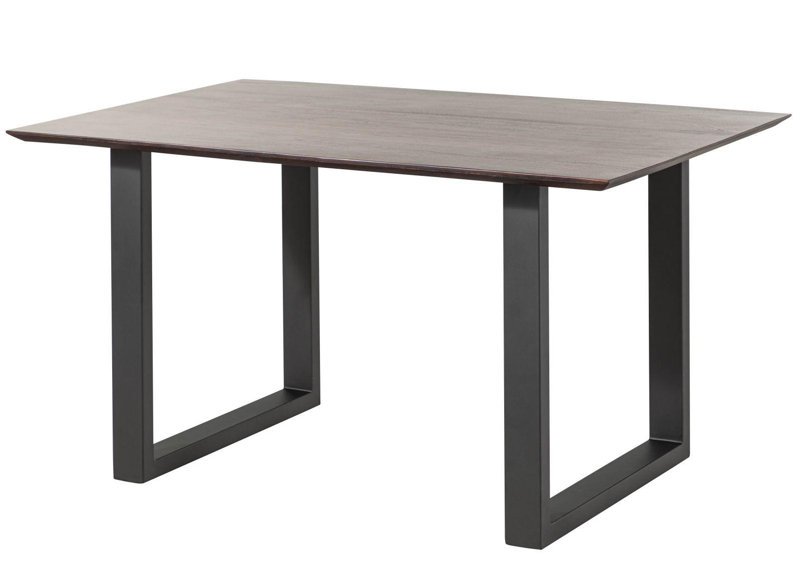 ESSTISCH Akazie 140x90 braun lackiert / U-Beine anth. matt SWISS EDGE - Anthrazit/Braun, Holz (140/90/76cm) - Massivmoebel24