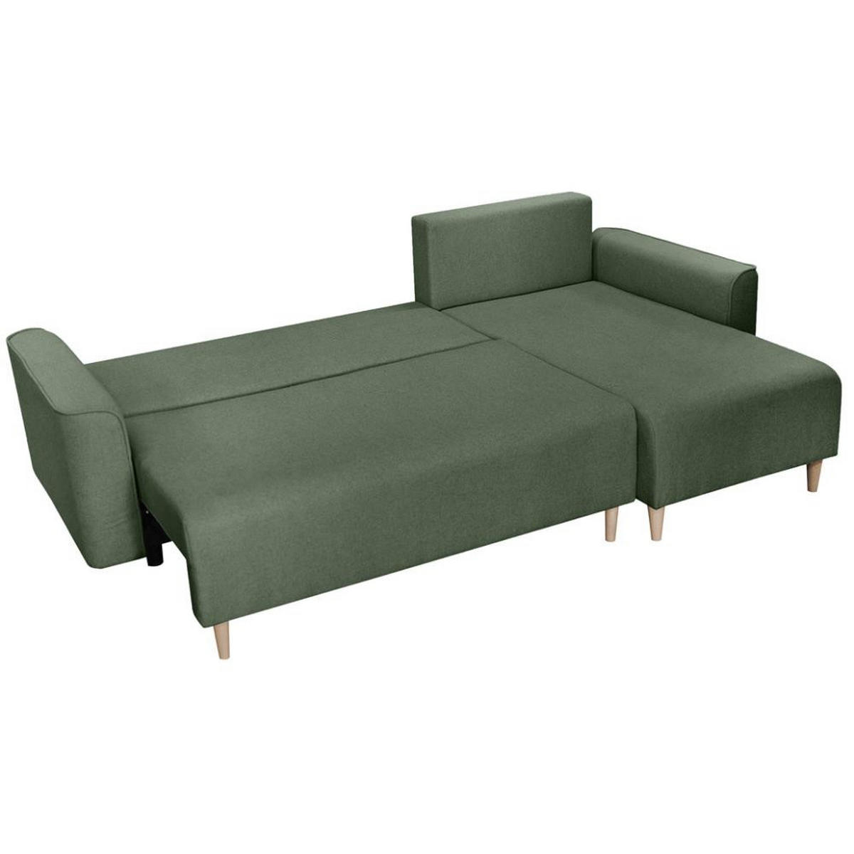ECKSCHLAFSOFA Willow grün - Grün, Textil (225/150cm) - Beautysofa