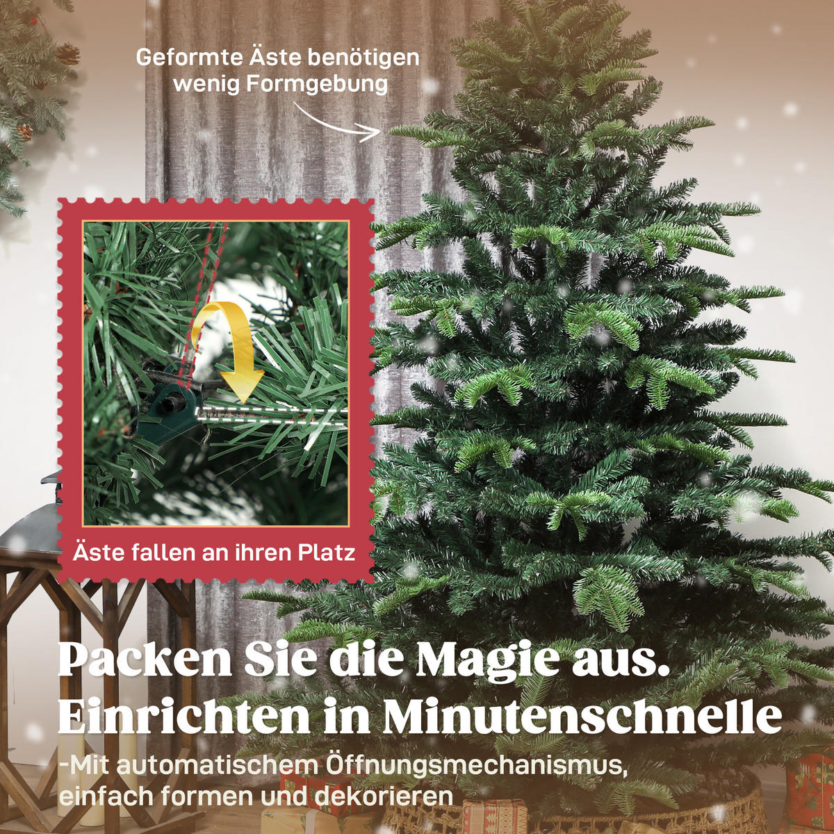 WEIHNACHTSBAUM künstlich 180 cm Christbaum mit dichten Zweigen, Metallständer - Grün, Kunststoff (180cm) - HOMCOM