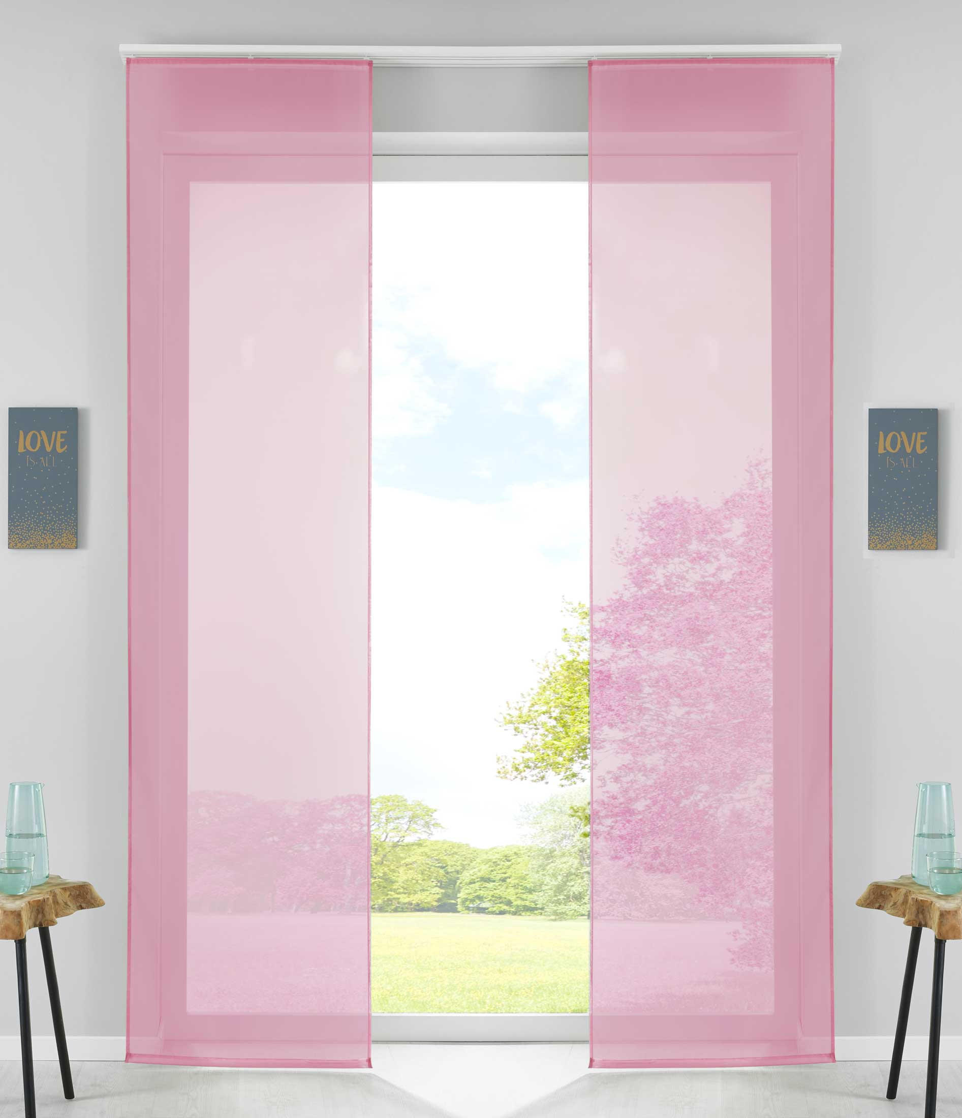 VORHANG 2ER SET HxB 245x60 cm Rosa - Rosa, Textil (60/245cm) - Gardinenbox