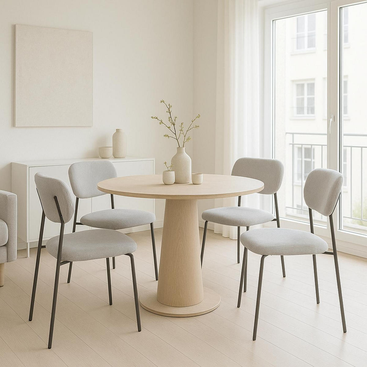 ESSZIMMERSTUHL Hellgrau 2er-Set - Hellgrau, Textil (44/84/52cm) - MCW