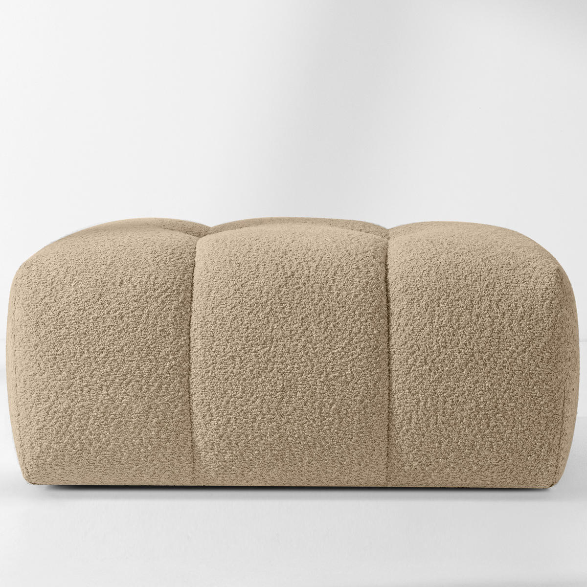 POUF RAVIA, Bouclé, Beige - Beige, Holz/Textil (96/45/50cm) - KONSIMO®