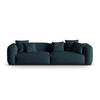 SOFA modular Martina aus strukturiertem Stoff jeansblau 4 Sitzplätze - Blau, Textil (320/75/106cm) - Micadoni