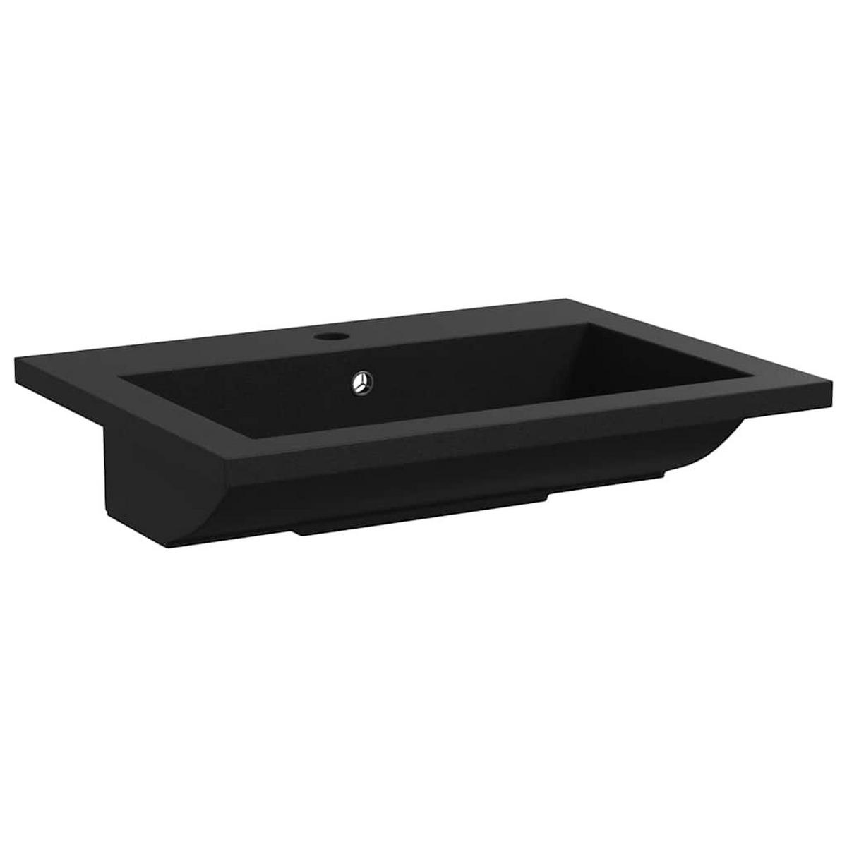 WASCHBECKEN Ladd 60/45/12 cm - Schwarz, Naturmaterialien (60/12/45cm) - Nettlife